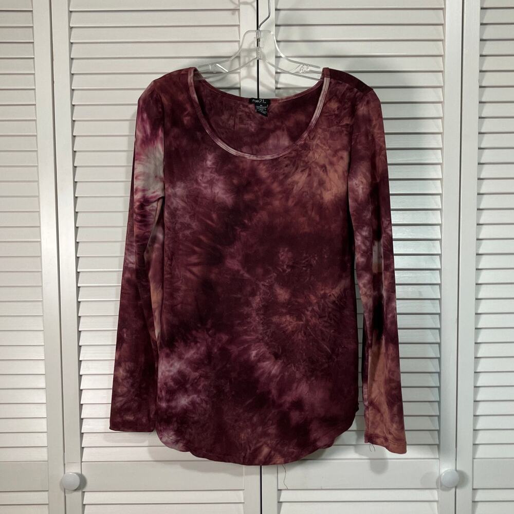Rue 21 Purple Tie Dye High Neck Long Sleeve Shirt XL
